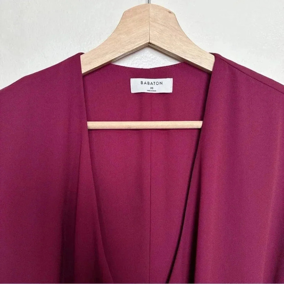 Aritzia Babaton  Womens Xsmall Wrap Burgundy Wallace Dress - Picture 8 of 13